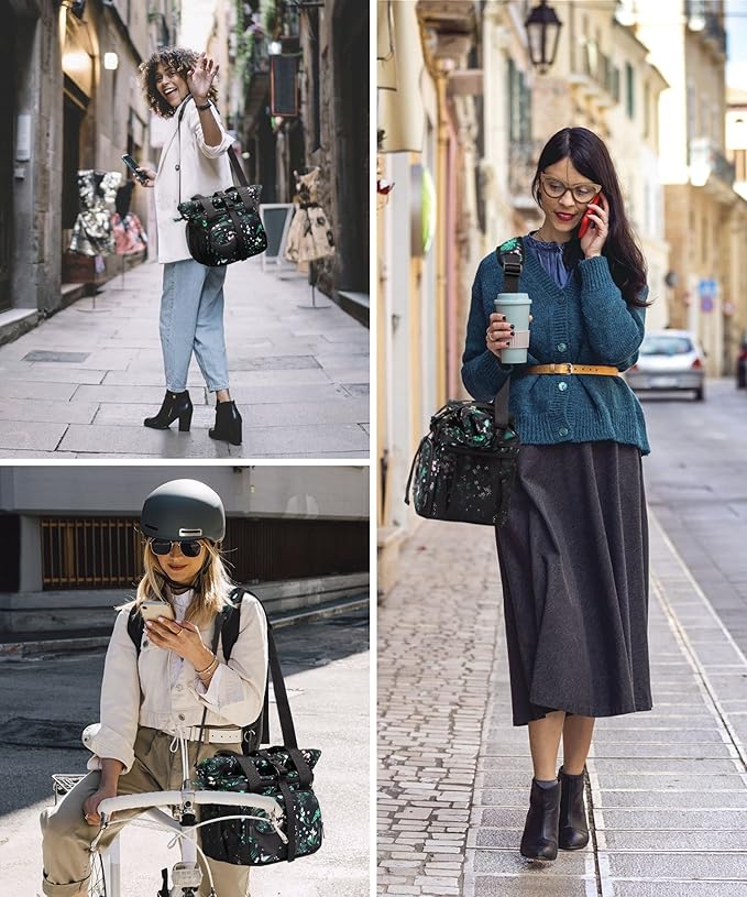 SUNNY BIRD Dual Compartment Lunch Bag Insulated Lunch Box for Women and Men (FloralFoliage 01)