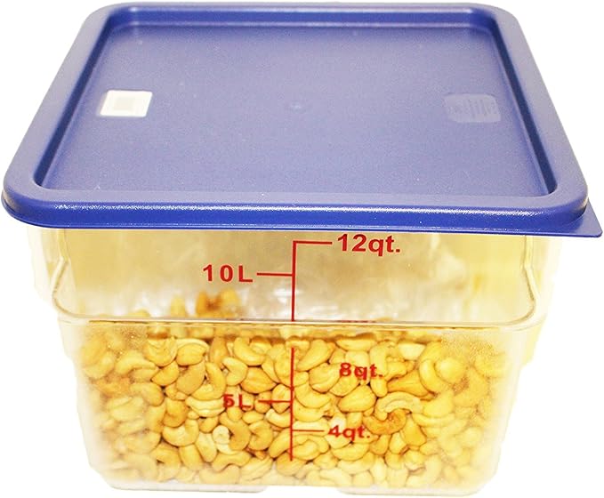 Tiger Chef set of 4 Color-Coded, Snap-Tight Polyethylene Lids, Covers for 12, 18 & 22-Quart Square Food Storage Containers, Midnight Blue, Polyethylene, NSF Certified