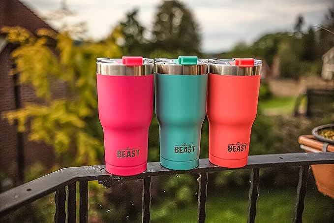Beast 20 oz Tumbler Stainless Steel Vacuum Insulated Coffee Ice Cup Double Wall Travel Flask (Coral Pink)