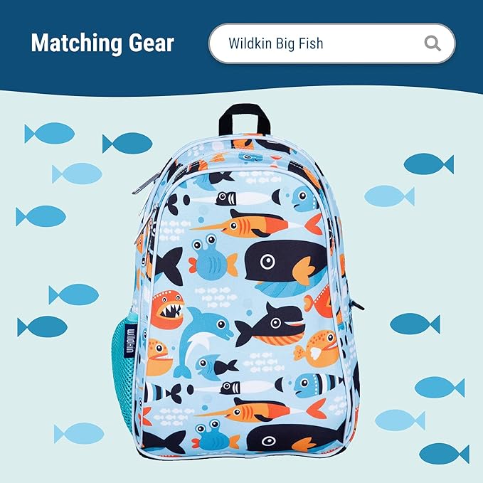 Wildkin Kids Insulated Lunch Bag – Reusable, Ideal for Hot/Cold Snacks, School & Travel - Big Fish