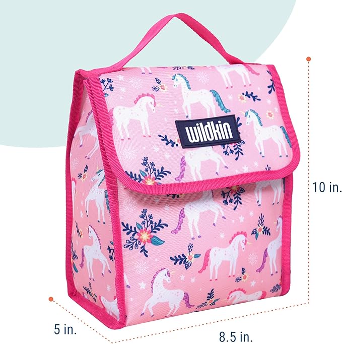 Wildkin Kids Insulated Lunch Bag – Reusable, Ideal for Hot/Cold Snacks, School & Travel - Magical Unicorns