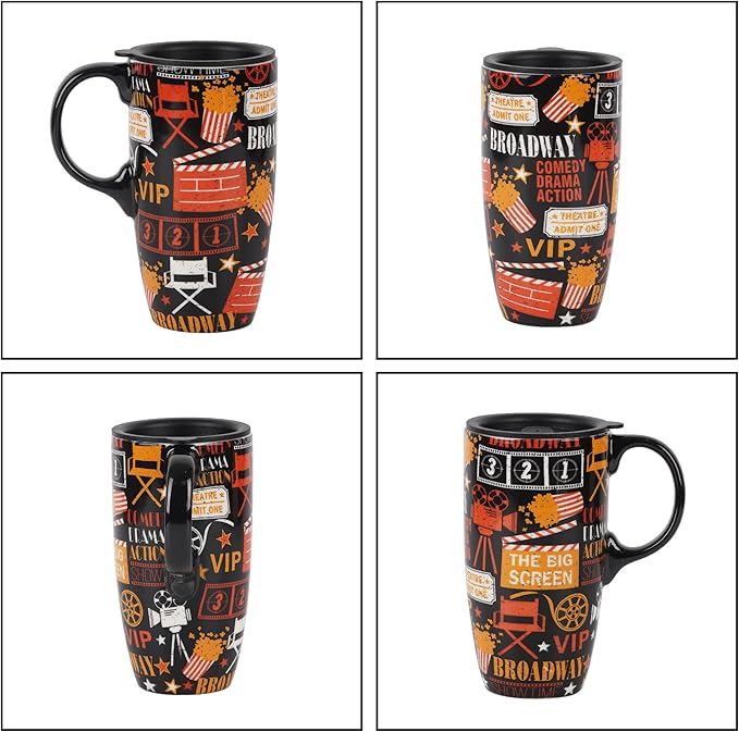 Topadorn Ceramic Mug Porcelain Latte Cup Coffee Mug with Gift Box 17oz.Movie Topic