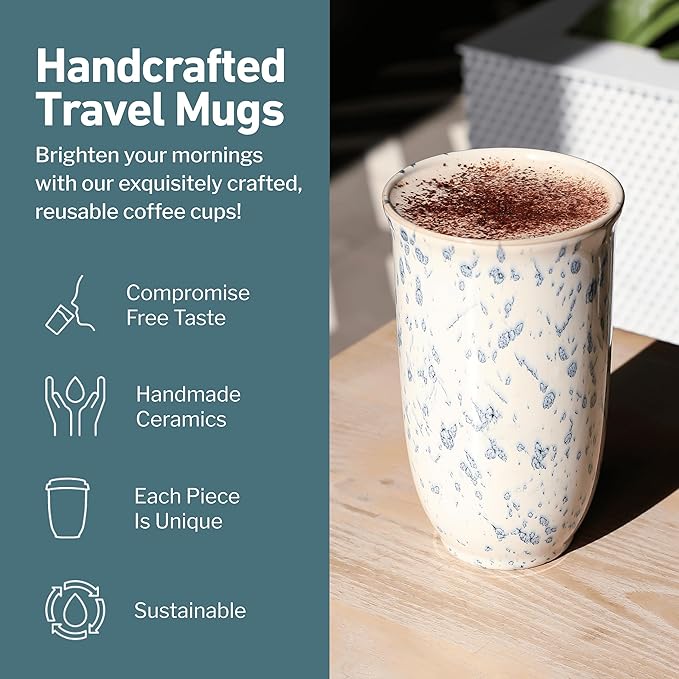 Travel Coffee Mug– Travel Coffee Tumbler – On the Go Coffee Mug – Microwave & Dishwasher Safe Green Coffee Tumbler - Gifts For Women Men Him Her – 16oz – Orchid