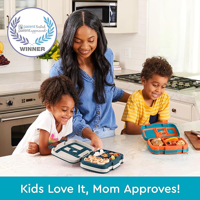 Bentgo Kids Prints Leak-Proof, 5-Compartment Bento-Style Kids Lunch Box - Ideal Portion Sizes for Ages 3-7, Durable, Drop-Proof, Dishwasher Safe, & PFAS & BPA-Free Materials (Planes)