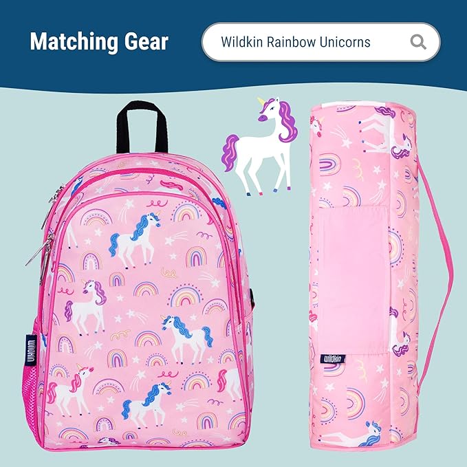 Wildkin Kids Insulated Lunch Box – Durable and Reusable for School & Travel - Rainbow Unicorn