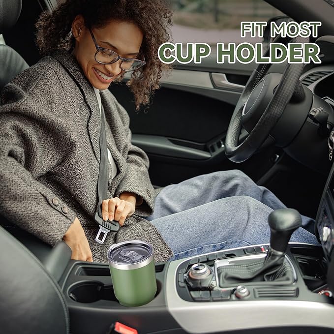 30 oz Tumbler with Lid Stainless Steel Tumblers Bulk Vacuum Insulated Cup Reusable Powder Coated Travel Mug Double Wall Leak Proof Cups Keep Cold Drinks for 12 Hours Army Green, Set of 8