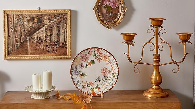 Bico Blooming Moment Dinner Plates Set of 4, 11 Inch Large Ceramic Plates for Pasta, Steak, Stylish Serving Dishes, Microwave and Dishwasher Safe, Gift for Housewarming and Thanksgiving