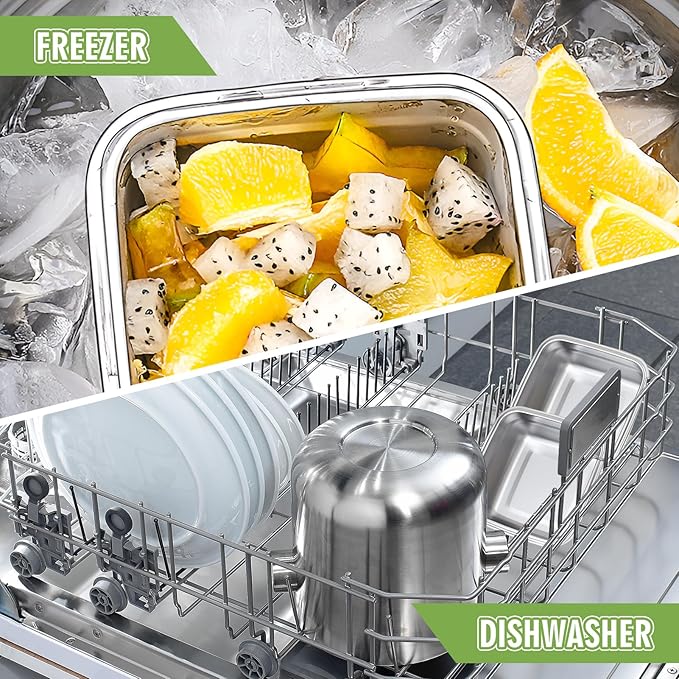 3 Pack Sandwich Containers, 24oz Stainless Steel Sandwich Box with Airtight Lids, Reusable Metal Meal Prep Lunch Boxes, BPA-Free, Dishwasher Safe, Food Storage Containers for Families (Black)