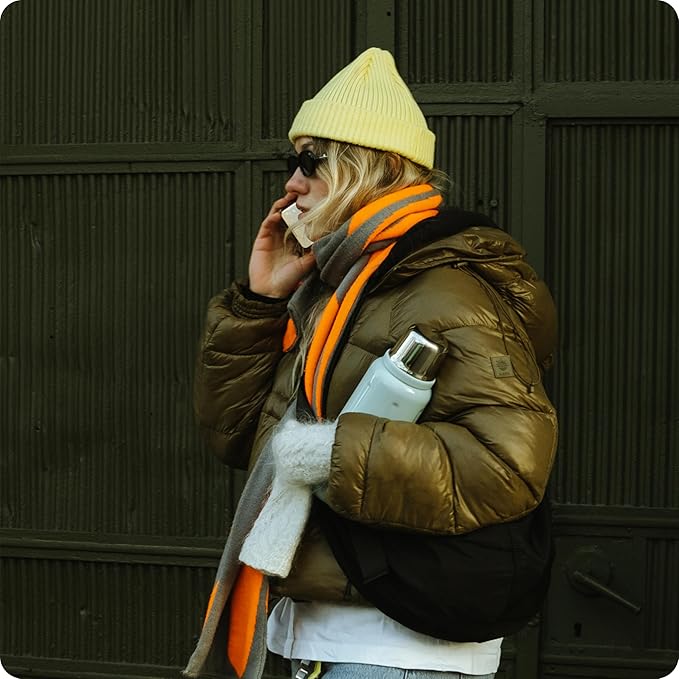 BOBBER 34 oz Stainless Steel Travel Thermos for Hot and Cold Drinks – Dishwasher Safe Metal Water Bottle with Cup Lid – Keeps Hot for 48 Hours – BPA-Free, Vacuum Insulated (Light Blue)