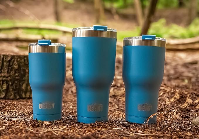 Beast 20 oz Tumbler Stainless Steel Vacuum Insulated Coffee Ice Cup Double Wall Travel Flask (Stormy Sky Blue)
