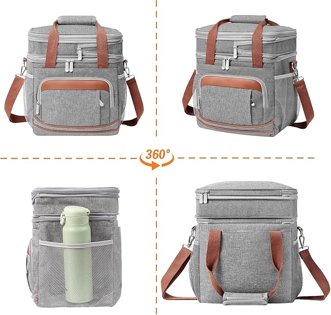 Beaulyn Construction Lunch Box for Men - Expandable Heavy Duty Lunchbox,Extra Large Lunch Bag with Adjustable Shoulder Strap for Worker Work Adults