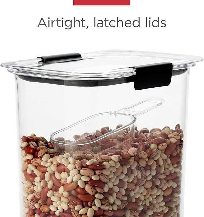Rubbermaid Brilliance Airtight Cereal Food Storage Container, Shatterproof, BPA-Free and Dishwasher-Safe, 32oz Capacity