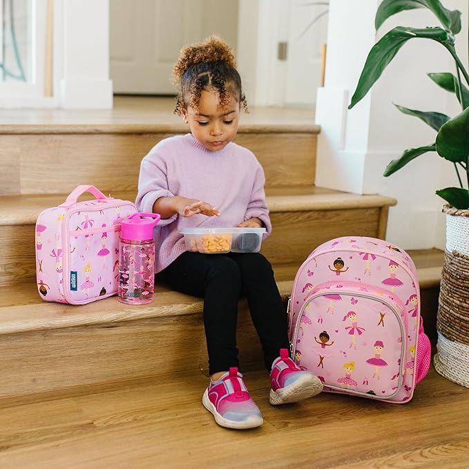 Wildkin Kids Insulated Lunch Box – Durable and Reusable for School & Travel - Ballerina