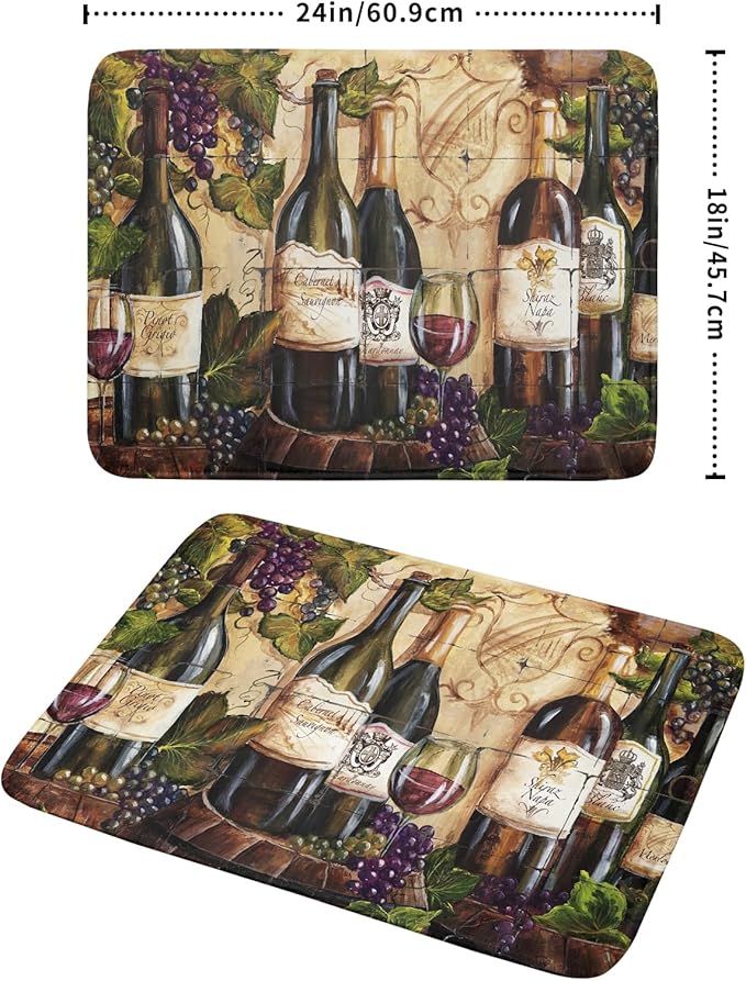 Absorbent Dish Drying Mat for Kitchen Counter 18x24 Inch Wine Dish Drying Mat Microfiber Red Wine Glass Dish Mat Drainer Rack Mats Fast Dry Bottles Dish Dry Pad Protector Kitchen Accessories
