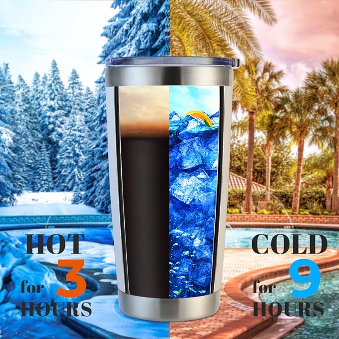 DOMICARE 20oz Stainless Steel Tumbler Bulk with Lid, Double Wall Vacuum Insulated Travel Mug, Powder Coated Coffee Cup, Powder White, 8 Pack