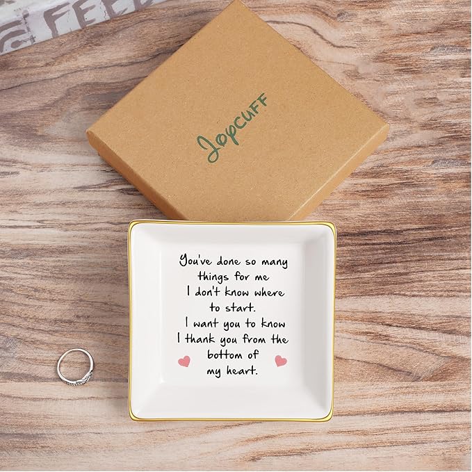 Thank You Gifts for Women Employee Appreciation Gifts for Coworker Friends Teacher Retirement Ceramic Trinket Tray Farewell Gift for Colleague Leaving Job
