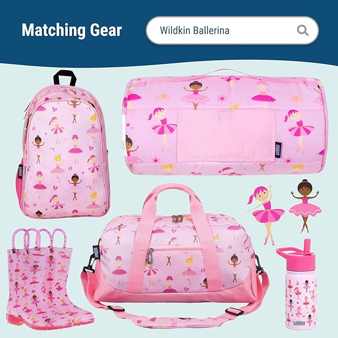 Wildkin Kids Insulated Lunch Box – Durable and Reusable for School & Travel - Ballerina