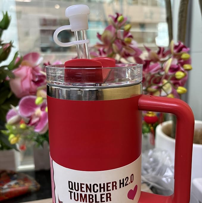 Straws for Stanley 40 oz Cup, Replacement Straw and Straw Topper for Stanley Cup 40oz, Spill Proof Straw Stopper, 6 Reusable Straws Leakproof Straw Cap Accessories for Stanley Cup, Clear