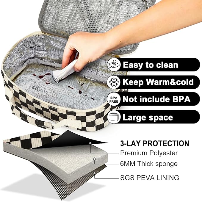 Bluboon Kids Girls Lunch Bag Insulated Lunch Box for school Corduroy Lunch Cooler Organizer School Kids Lunch Tote