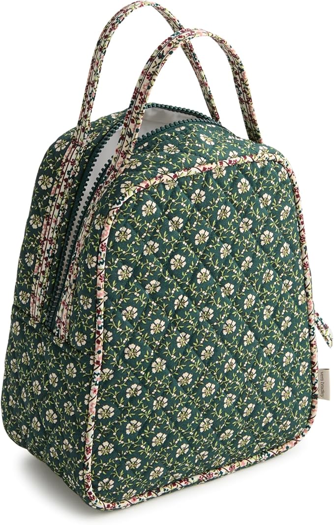 Vera Bradley Premium Cotton Lunch Bag, Mistletoe Lattice