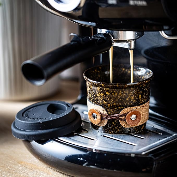 Travel Coffee Mug, No Spill Coffee Cups with Lids, Reusable Camping Mugs, To Go Coffee Mug, Ceramic Tumbler for Men & Women, Microwave & Dishwasher Safe, 6.5oz