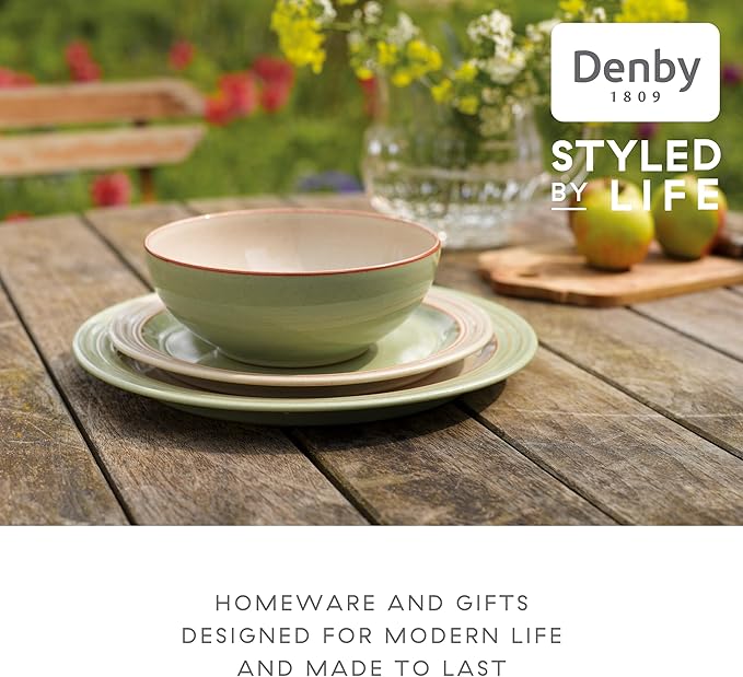 Denby HERITAGE-ORCHARD (GREEN) 12PPS (Dinner, Salad Plate, Cereal Bowl) Dinnerware Set, One size
