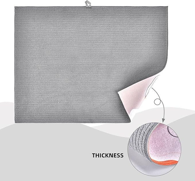 Barbecue Tools Dish Drying Mat 18x24 For Kitchen Counter Absorbent Microfiber Dishes Pad Dish Drainer Rack Mats Fast Dry Kitchen Accessories