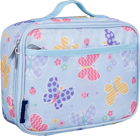 Wildkin Kids Insulated Lunch Box – Durable and Reusable for School & Travel - Butterfly Garden