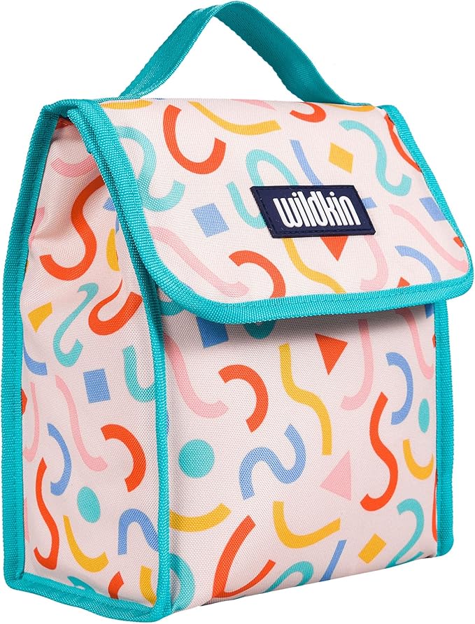 Wildkin Kids Insulated Lunch Bag – Reusable, Ideal for Hot/Cold Snacks, School & Travel - Confetti Peach