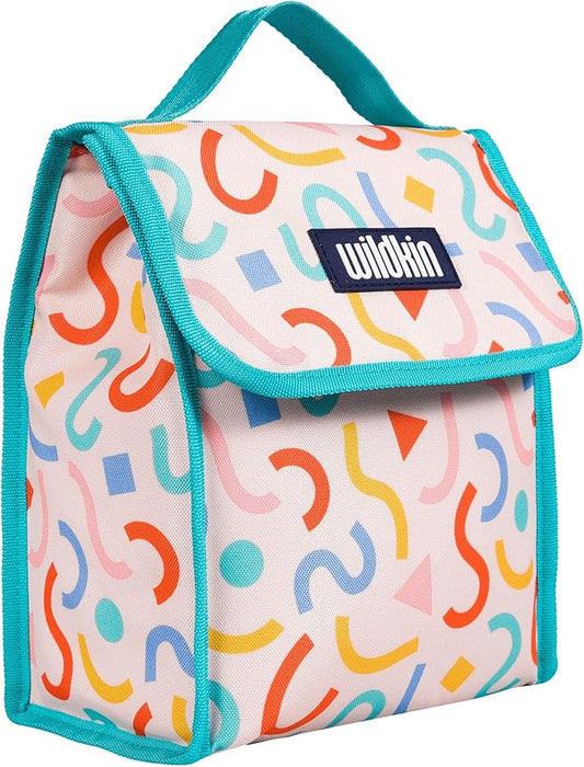 Wildkin Kids Insulated Lunch Bag – Reusable, Ideal for Hot/Cold Snacks, School & Travel - Confetti Peach