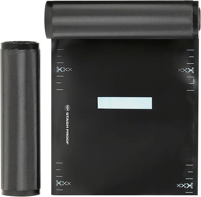 Vacuum Seal Rolls 11" x 25' 2 Pack (50 Feet Total) (Black and Black) 5.5 Mil - BPA Free Commerical Grade Food Saver for Storage, Sous Vide, and Meal Prep Sealer Bag