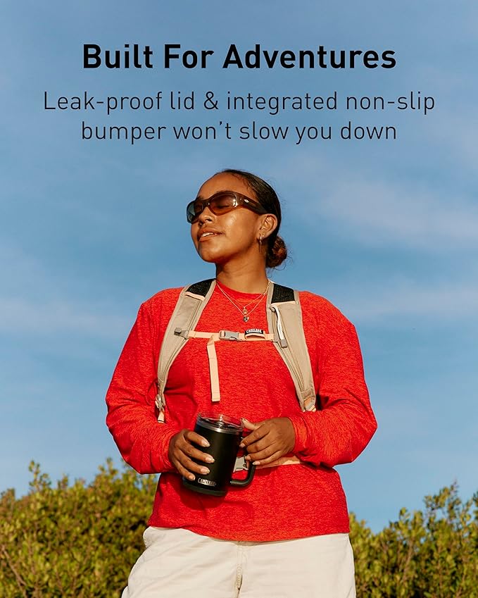 CamelBak Thrive Leak-Proof 16 oz Mug, Insulated Stainless Steel - for Travel, Coffee, Tea, hot Beverages - Spill Proof - Cup-Holder Compatible, Navy