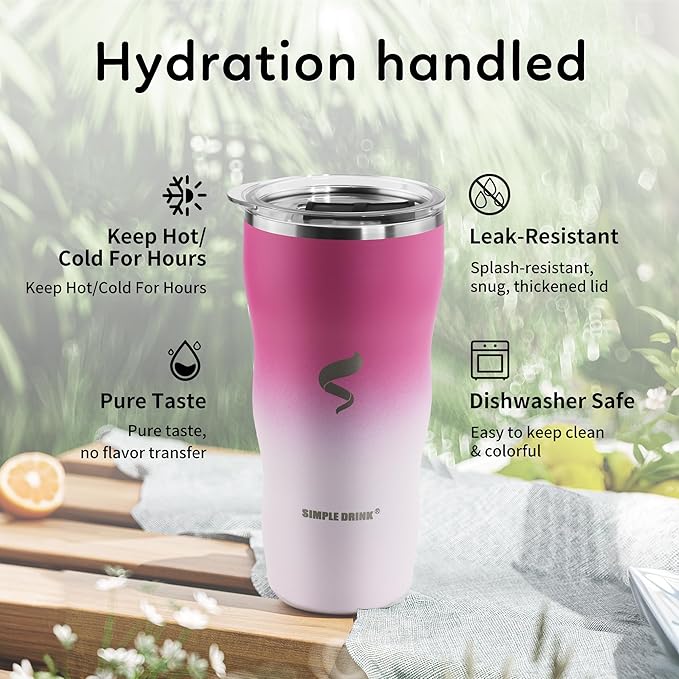 20Oz Insulated Tumbler With Straw And Lid,Stainless Steel Coffee Cup, Double Wall Vacuum Travel Mug,Spill proof Iced Coffee Tumbler, Mom tumbler, White Red Tumbler