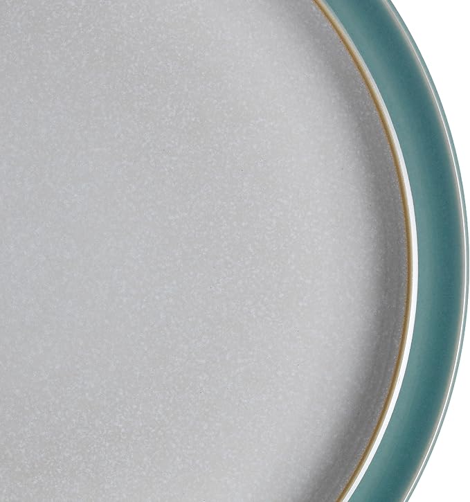 Denby - Elements Fern Green 3 Piece Set For 1 - One Person Ceramic Tableware - Dishwasher & Microwave Safe, Scratch Resistant Stoneware - Includes 1 x Large Plate, Side Plate & Cereal Bowl