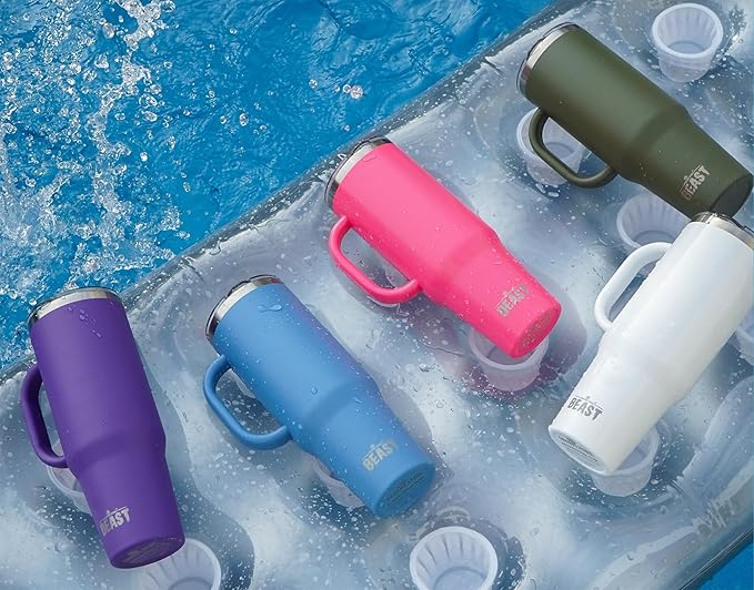 Beast 42 oz Tumbler Stainless Steel Vacuum Insulated Coffee Ice Cup Double Wall Travel Flask (Cupcake Pink)