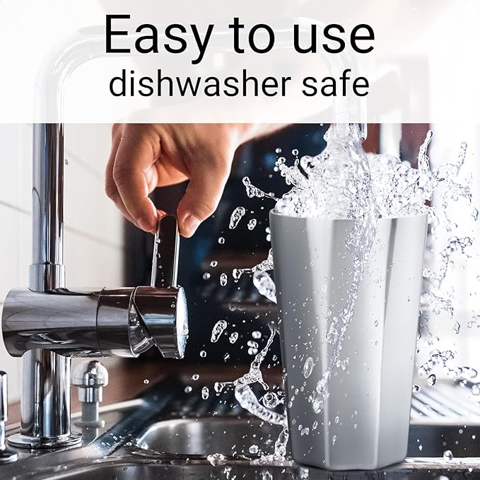 Beasea Stainless Steel Cups 15 oz, 4 Pack Large Stackable Double Wall Insulated Stainless Steel Tumbler Bulk for Drinking Metal Pint Glasses Tin Cups Home Restaurant Office Party Camping