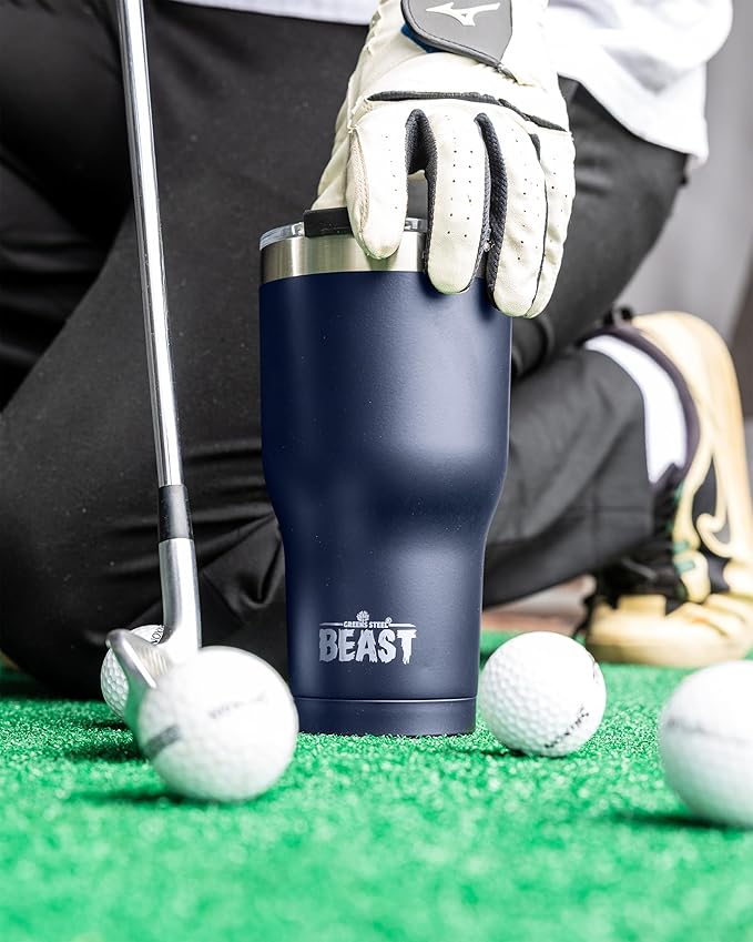 Beast 30 oz Tumbler Stainless Steel Vacuum Insulated Coffee Ice Cup Double Wall Travel Flask (Navy Blue)