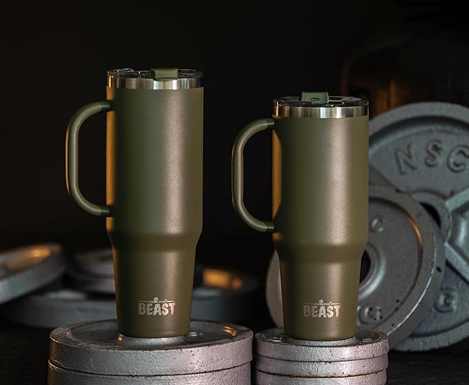 Beast 42 oz Tumbler Stainless Steel Vacuum Insulated Coffee Ice Cup Double Wall Travel Flask (Army Green)