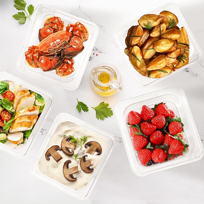 12 Pack 6'' Deep NSF Food Pans 1/6 Size | Commercial Food Storage Containers | Polycarbonate Plastic Pans for Restaurant | Commercial Grade for Food Prep | Clear