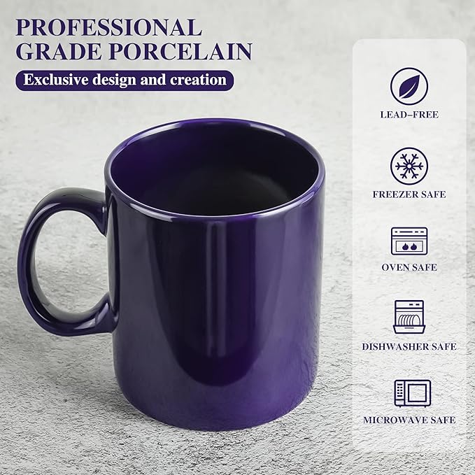 29oz Extra Large Ceramic Coffee Mug with Handle for Office and Home (Blue)