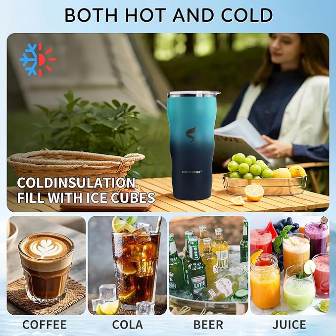 20Oz Insulated Tumbler With Straw And Lid, Spill Proof Tumbler for Iced Coffee And Hot Beverage, Double Wall Vacuum Travel Mug,Stainless Steel Straws for Tumbler, Green