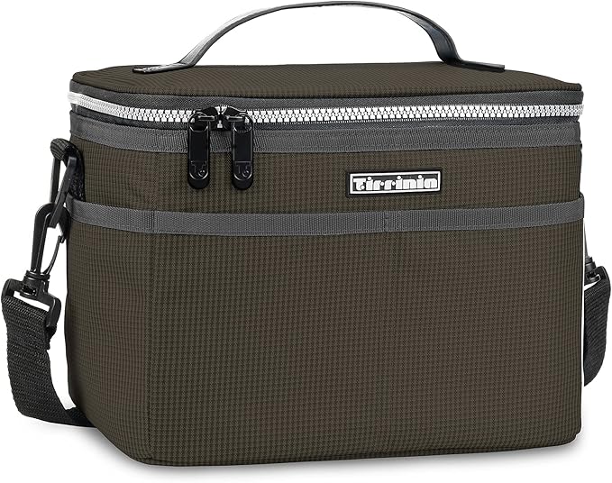 Tirrinia Insulated Lunch Bag for Women Men, Leakproof Lunch Box Containers for Adult, Work, School, Soft Lunchbox for Kids,Boys, Adult Cooler Bag for Picnic Hiking Beach,Black Checkered