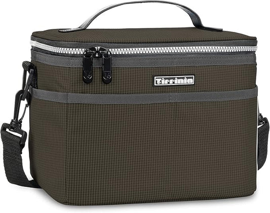 Tirrinia Insulated Lunch Bag for Women Men, Leakproof Lunch Box Containers for Adult, Work, School, Soft Lunchbox for Kids,Boys, Adult Cooler Bag for Picnic Hiking Beach,Black Checkered