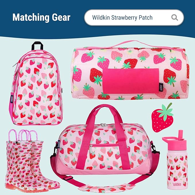 Wildkin Kids Insulated Lunch Bag – Reusable, Ideal for Hot/Cold Snacks, School & Travel - Strawberry Patch