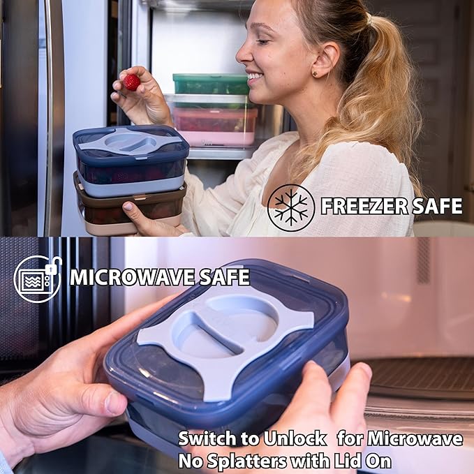 Bento Box 25.5oz 3 Cups Leakproof Salad and Meal Prep Container Twistlock Lid Reusable BPA-Free Portable Microwave and Dishwasher Safe for Work Lunch (Pink)