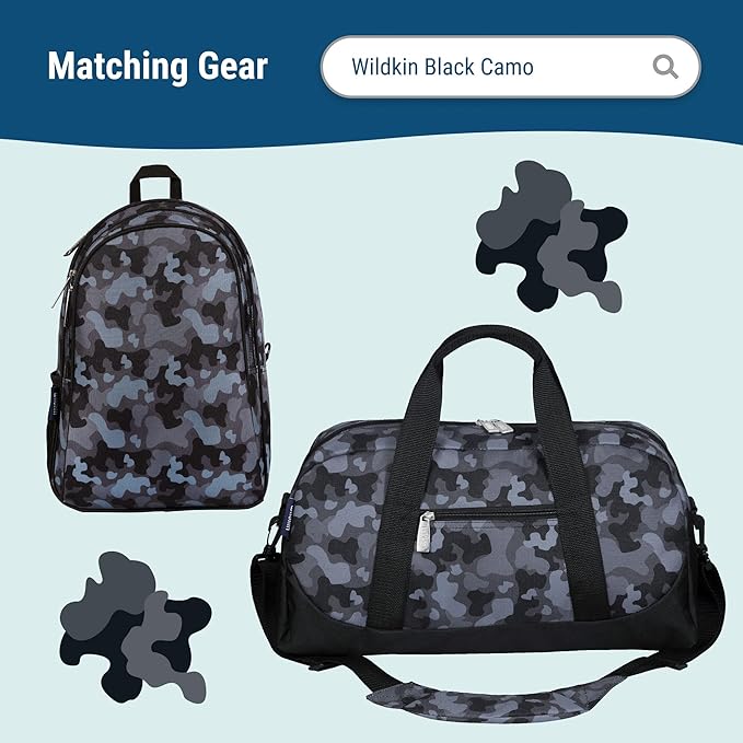 Wildkin Kids Insulated Lunch Bag – Reusable, Ideal for Hot/Cold Snacks, School & Travel - Black Camo