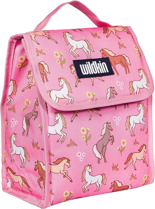 Wildkin Kids Insulated Lunch Bag – Reusable, Ideal for Hot/Cold Snacks, School & Travel - Wild Horses