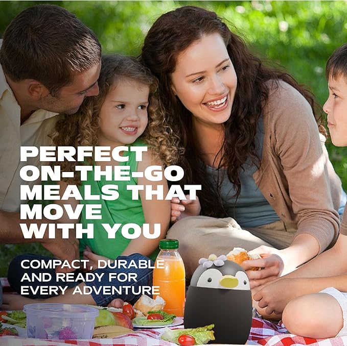 Bestie Foodie Kids Insulated Food Jar – Cute Character Lunch Container for Children, BPA-Free Stainless Steel, Leakproof & Vacuum Sealed, Keeps Food Hot or Cold, Easy to Clean, 16oz