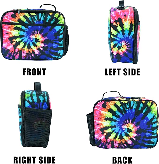 Tie Dye Lunch Box Insulated Reusable Lunch Bag Tote Cooler for Women Men Boy Girl School Work Office Picnic
