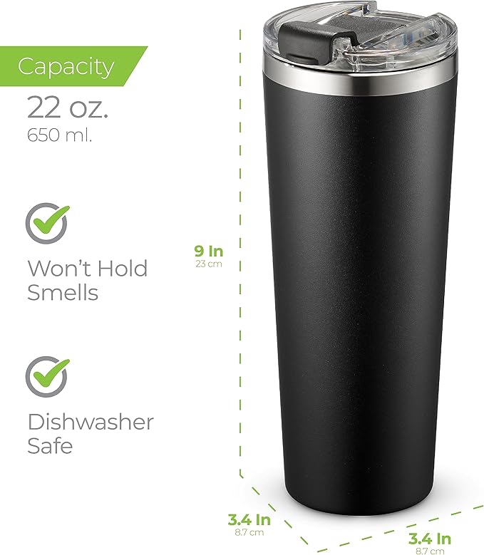 SIPX™ Triple-Insulated Tumblers - 22oz. Premium Modern Tumbler With Lid, insulated Cup Keeps Hot For 6 Hours, Stainless Steel Tumbler Made Of Sustainable Material, Coffee Travel Mug For Home & Office